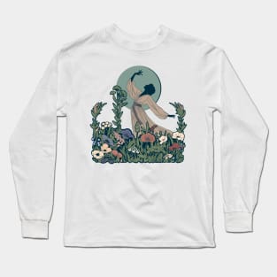 Spiritual Design Woman Dancing under Moon Long Sleeve T-Shirt